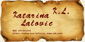 Katarina Lalović vizit kartica